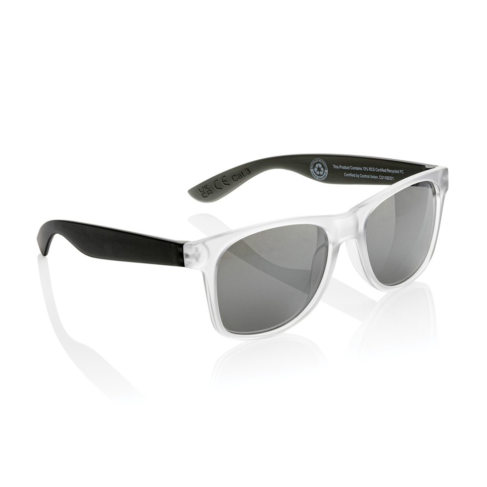 Gleam Sonnenbrille aus RCS rec. PC mit verspiegelten Gläsern - schwarz, weiß (± PMS Black/ ± PMS White)