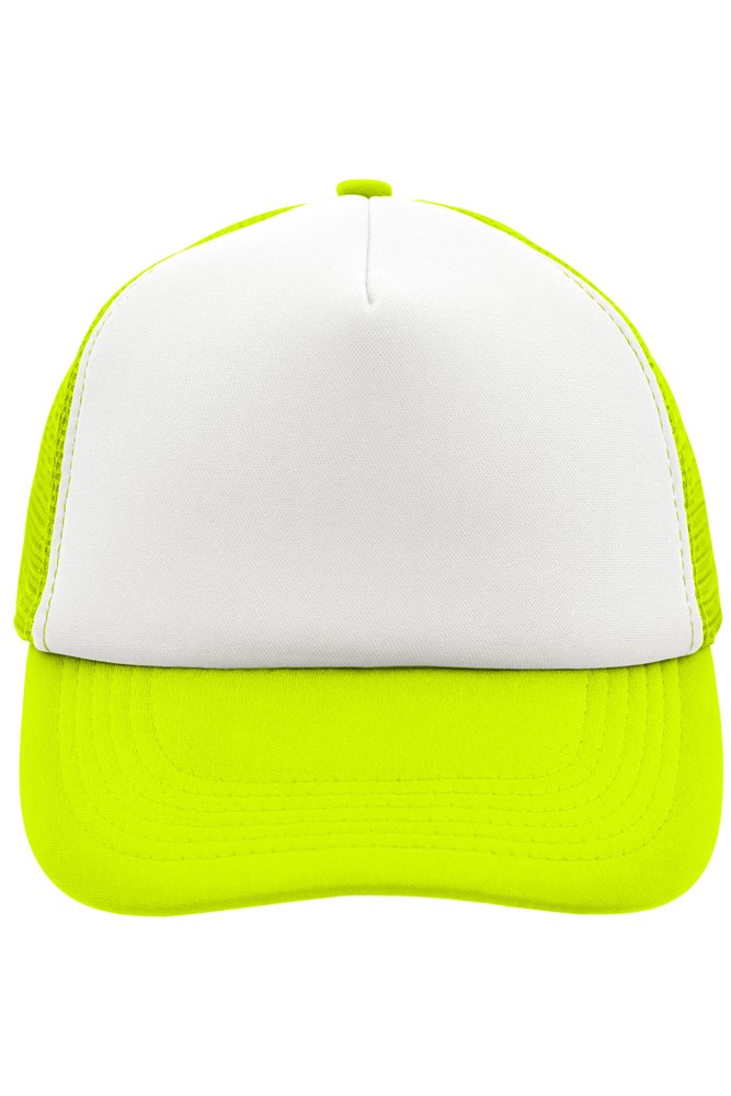 5 Panel Polyester Mesh Cap - White/neon-yellow (ca. Pantone white
809C)